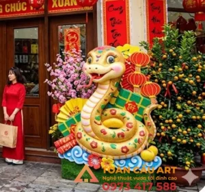 mô hình xốp trang trí tết công ty doanh nghiệp