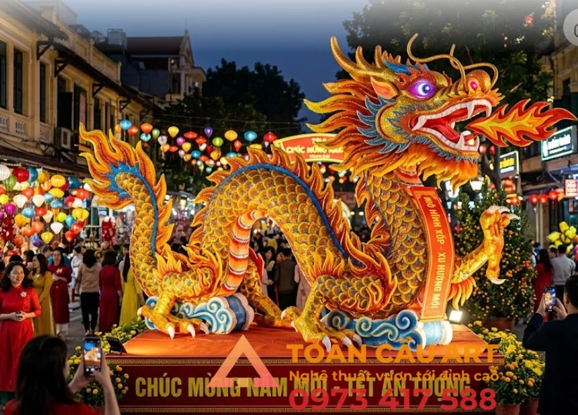mô hình xốp trang trí tết độc đáo ấn tượng