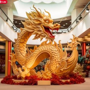 tượng con rồng nhựa composite