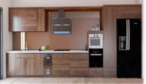 Tủ bếp inox cánh Acrylic chữ I 02