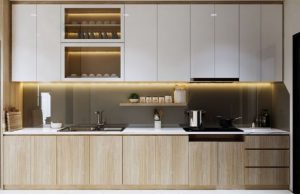 Tủ bếp inox cánh Acrylic chữ I 03