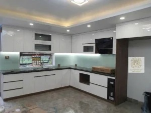 Tủ bếp inox cánh gỗ An Cường 01