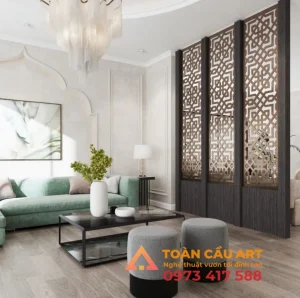 Vách ngăn CNC phòng khách đẹp