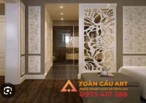 Vách ngăn CNC phòng khách hiện đại