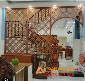 Vách ngăn CNC phòng khách và bếp