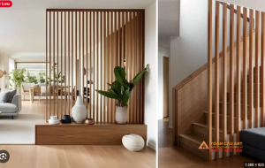 Vách ngăn cầu thang đơn giản tinh tế