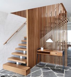 Vách ngăn cầu thang gỗ An Cường đẹp
