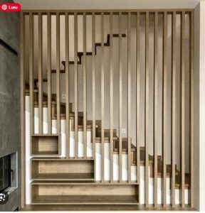 Vách ngăn cầu thang gỗ MDF Thái Lan đẹp