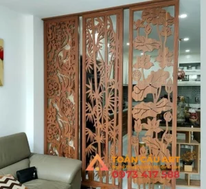 Vách ngăn CNC hoa sen đẹp