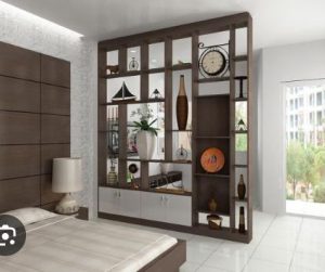 Vách ngăn phòng ngủ tủ hộp trang trí