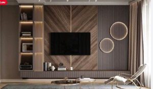 Vách tivi kết hợp lam sóng đẹp