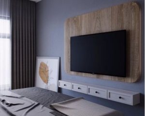 Vách tivi phòng ngủ tinh tế đơn giản