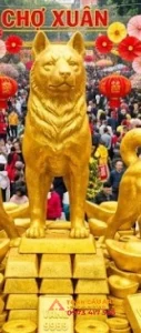 con chó bằng xốp trang trí tết