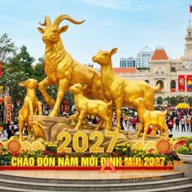 điêu khắc mô hình tượng con dê bằng xốp