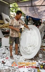 chế tác mô hình đĩa mỳ ý chất liệu xốp