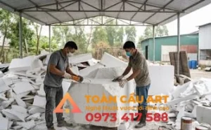 điêu khắc trên xốp mô hình xốp 3d hàu nướng