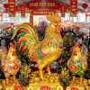 điêu khắc mô hình con gà linh vật tết