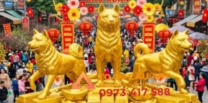hình tượng con chó bằng xốp trang trí tết