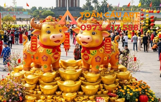hinh-tuong-con-trau-bang-xop-linh-vat-trang-tri-tet hình tượng con trâu bằng xốp linh vật trang trí tết