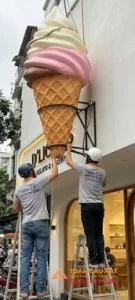  lắp đặt mô hình xốp 3d cái kem