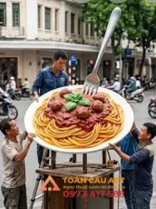  vẽ màu sắc mô hình đĩa mỳ ý chất liệu xốp