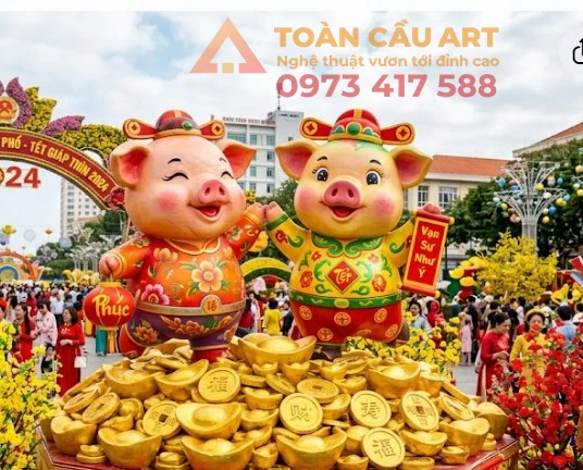 mau-mo-hinh-tuong-con-heo-bang-xop mẫu mô hình tượng con heo bằng xốp linh vật
