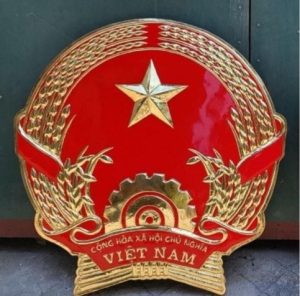 phù điêu quốc huy việt nam chất liệu nhựa compostite