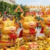 mẫu tượng con trâu bằng xốp linh vật trang trí tết