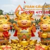 mẫu tượng con trâu bằng xốp linh vật trang trí tết