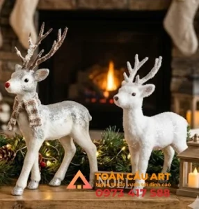 mẫu tượng tuần lộc bằng xốp trang trí noel