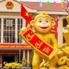 mô tượng mô hình con khỉ bằng xốp linh vật tết
