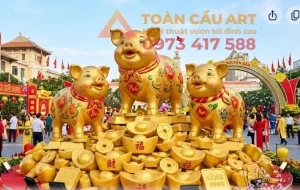 mô hình tượng con heo bằng xốp