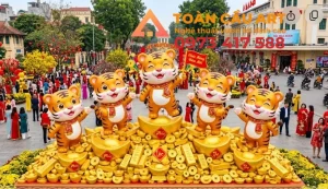 mô hình tượng con hổ bằng xốp linh vật tết