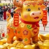 mô hình tượng con trâu bằng xốp linh vật trang trí tết