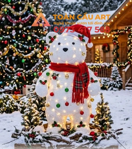 mo-hinh-tuong-gau-xop-trang-tri-noel mô hình tượng gấu xốp trang trí noel