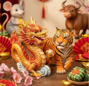 mô hình xốp 12 con giáp trang trí tết