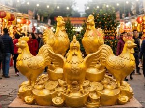 Mô hình xốp con gà linh vật tết