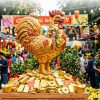mô hình xốp con gà linh vật tết