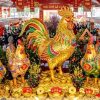 Mô hình tượng con gà linh vật trang trí tết