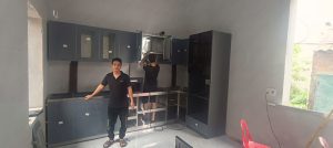 nội thất tủ bếp cánh kính đẹp