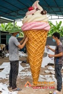  sơn vẽ màu Mô hình xốp 3d kem ốc quế