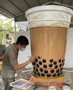  sơn vẽ màu Mô hình xốp 3D Ly Trà Sữa Trân Châu