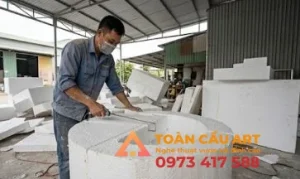  chất liệu điêu khắc Mô hình xốp 3D Cốc Cà phê Cappuccino