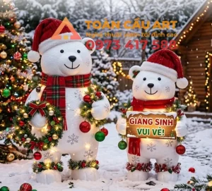 trang trí mô hình gấu xốp