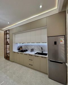 Tủ bếp inox cánh kính 1