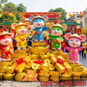 tượng con chuột bằng xốp linh vật tết
