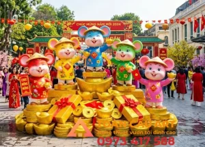tượng con chuột bằng xốp linh vật tết