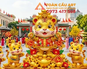 tượng con hổ bằng xốp linh vật 