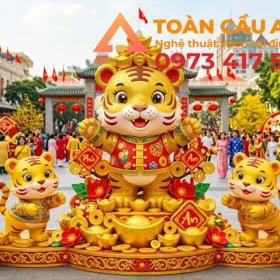 tượng con hổ bằng xốp linh vật tết