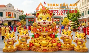 tượng con hổ bằng xốp linh vật tết